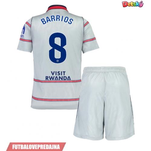 Lacne Dětský Futbalové dres Atletico Madrid Pablo Barrios #8 2026-27 Krátky Rukáv - Tretina (+ trenírky)